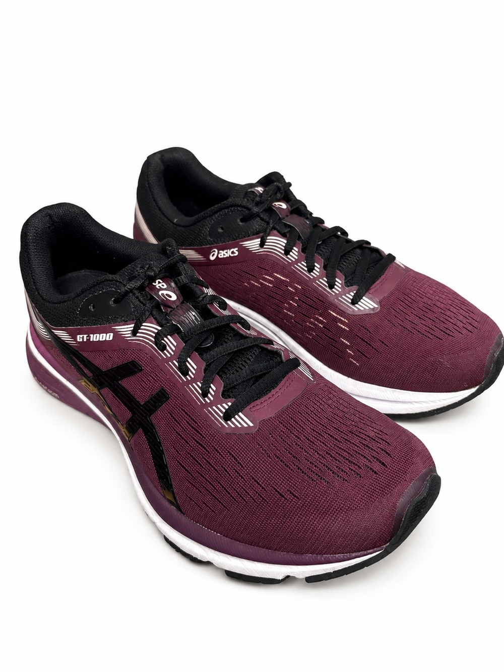 ASICS GT-1000 7 Running Shoes Women’s 10.5 Burgundy Black Athletic Walking